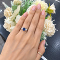 1.50ct Oval Sapphire & Side Round Diamond Trilogy Engagement Ring 950 Platinum