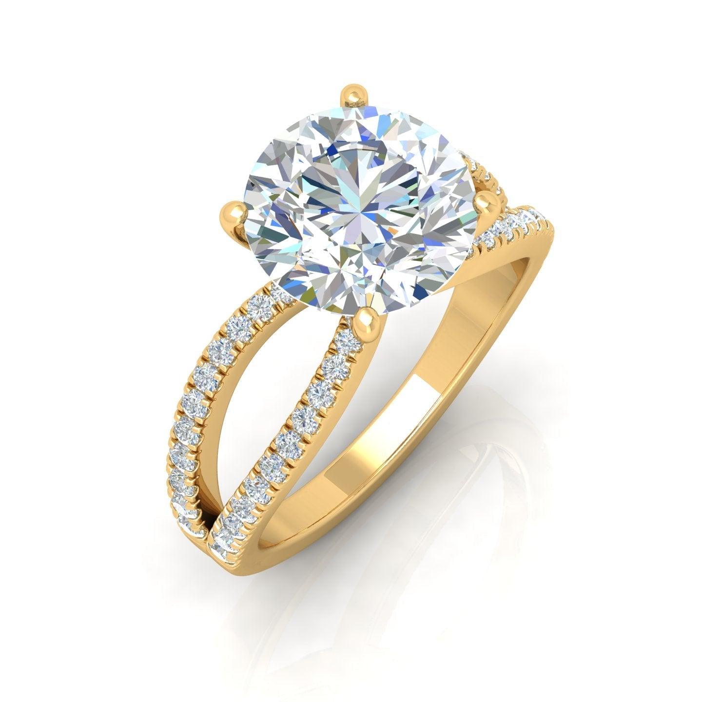 Last Piece IGI Certified 6.50Ct Huge Round Diamond Split Shank Engagement Ring in Platinum