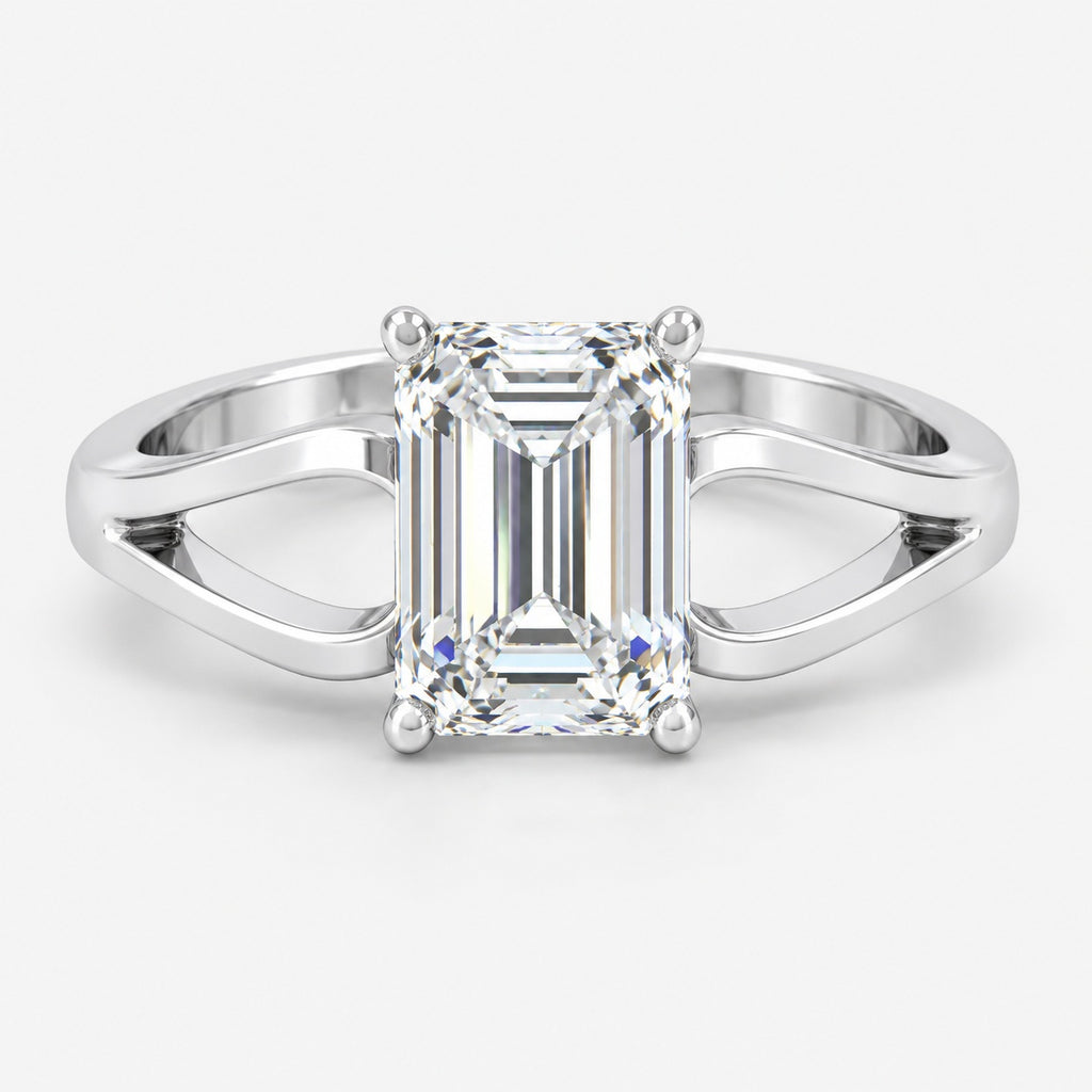 Infinity Twist IGI Certified Classic Solitaire Emerald Diamond Engagement Ring in Gold & Platinum