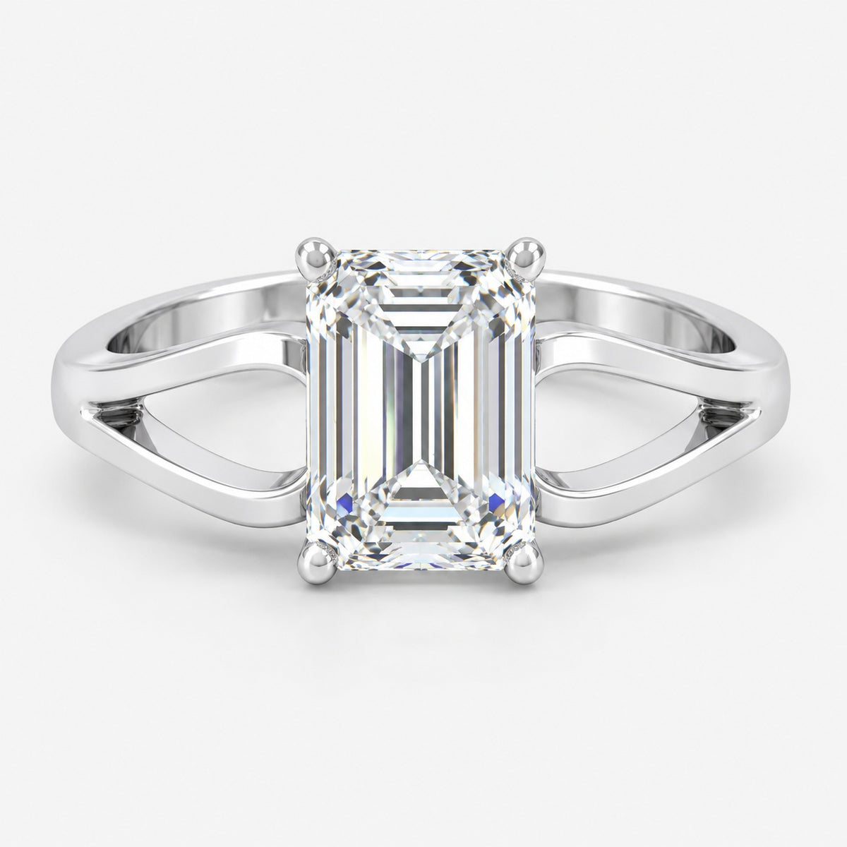 Infinity Twist IGI Certified Classic Solitaire Emerald Diamond Engagement Ring in Gold & Platinum
