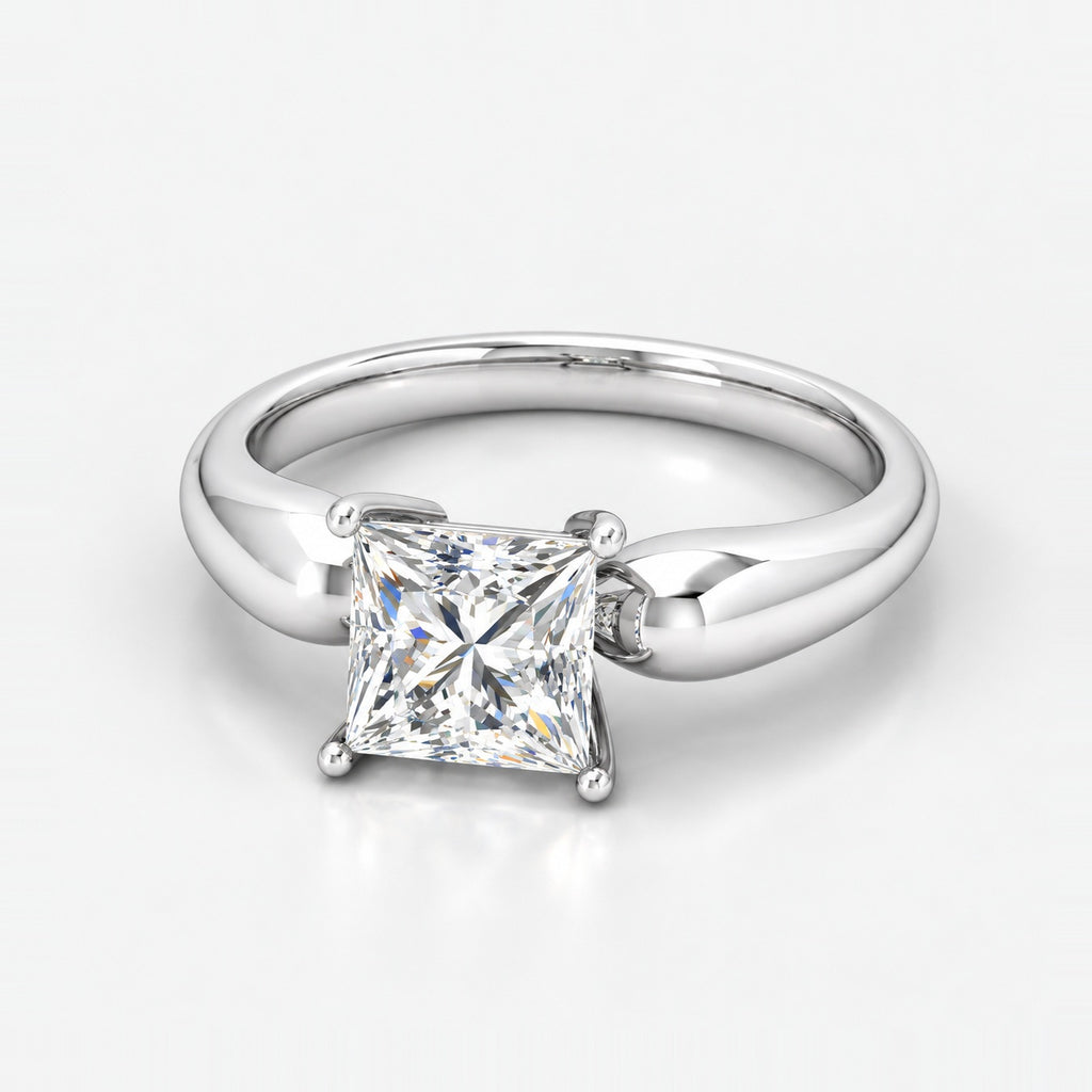 2.00Ct Solitaire Engagement Women's Ring Princess Diamond IGI Certified in Gold & Platinum