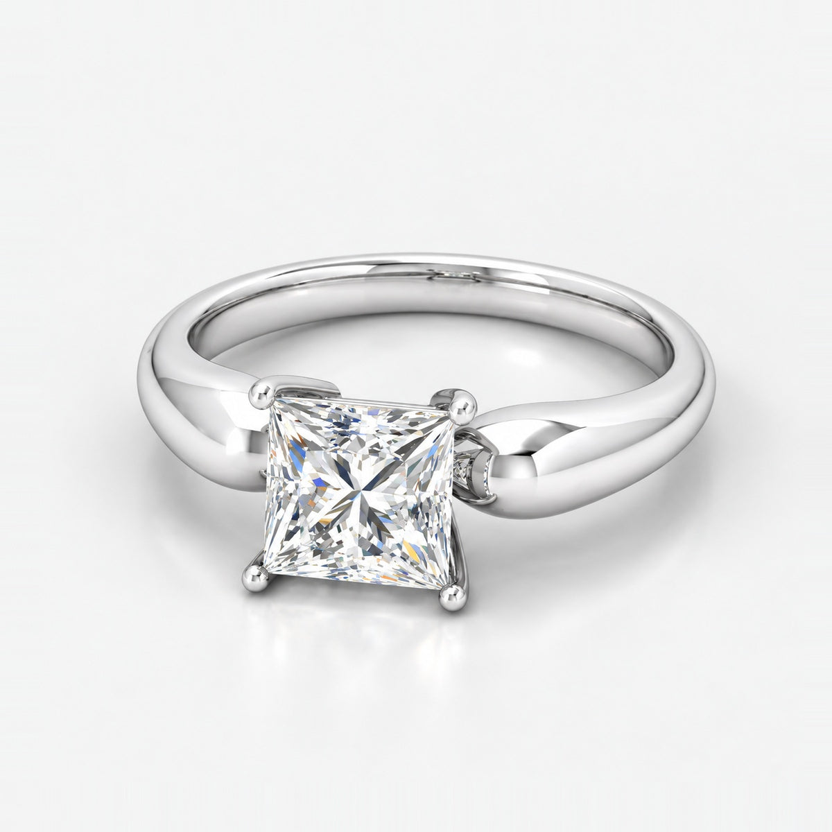 2.00Ct Solitaire Engagement Women's Ring Princess Diamond IGI Certified in Gold & Platinum