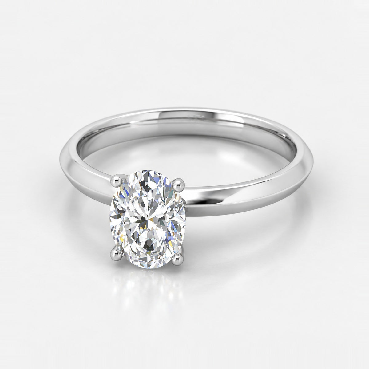 IGI Certified Oval Diamond 2.00Ct Solitaire Engagement Ring in Gold & Platinum