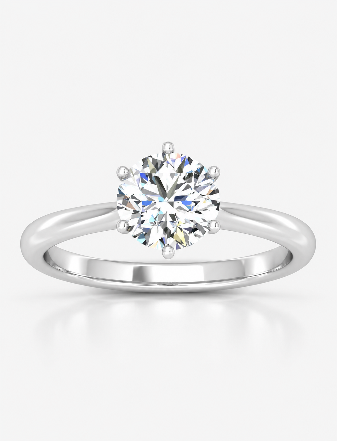 IGI Certified 2.00 Carat E/VS Round Solitaire Six Claw Set Engagement Ring in Gold & Platinum