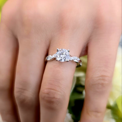 IGI Certified 1.20Carat D/VS Round & Side Diamond Twisted Shank Designer Ring
