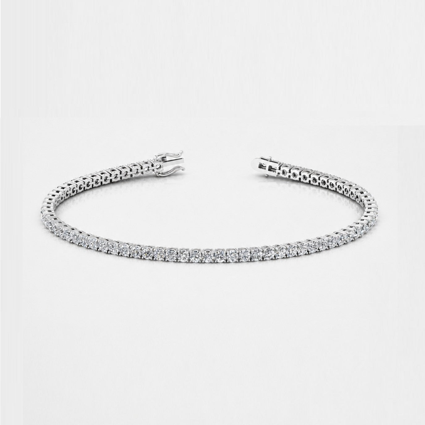2.00ct D/VS Lab Round Diamond Claw Set Tennis Bracelet in 18k Gold