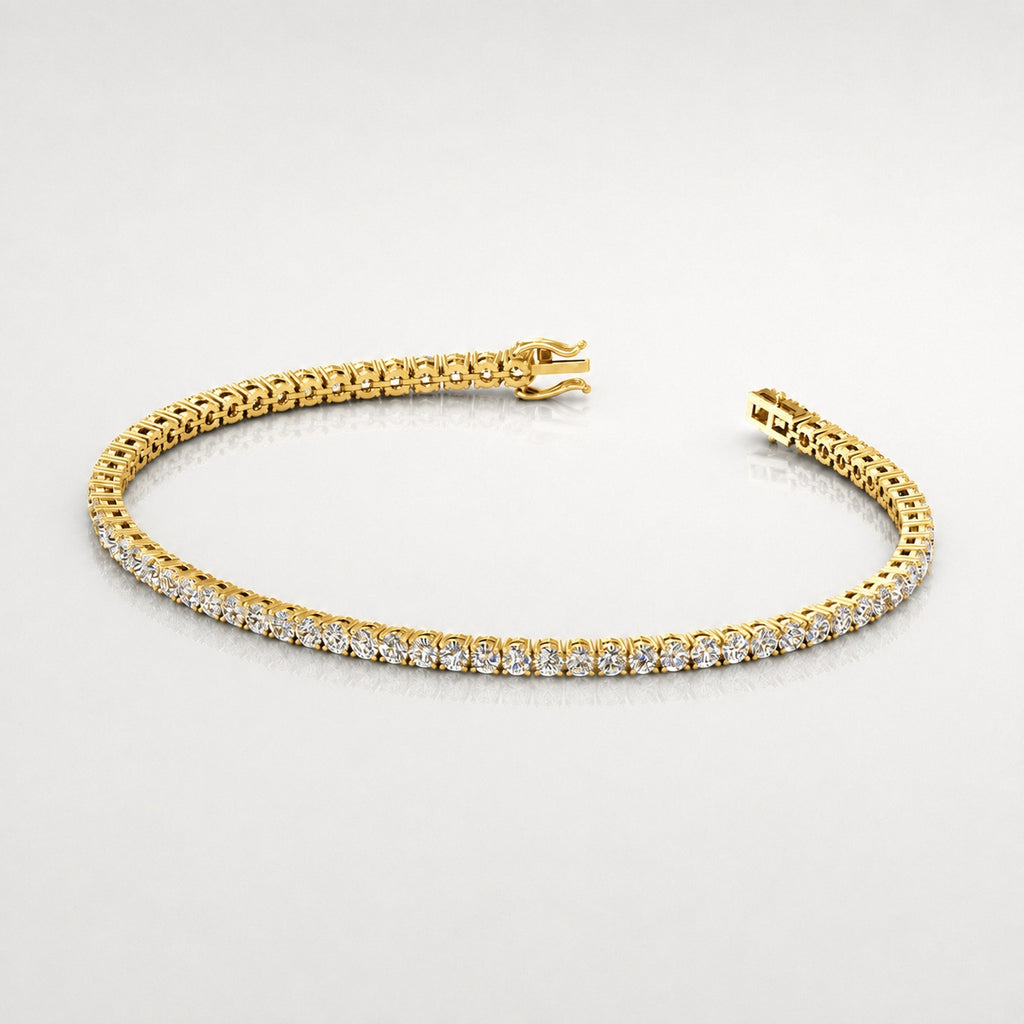 3.00Ct Round Dimaonds 100% Natural Claw Set Tennis Bracelet 9k White Gold