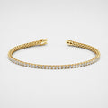 Natural Round Diamond 4-Prong Tennis Bracelet in 18k Yellow Gold