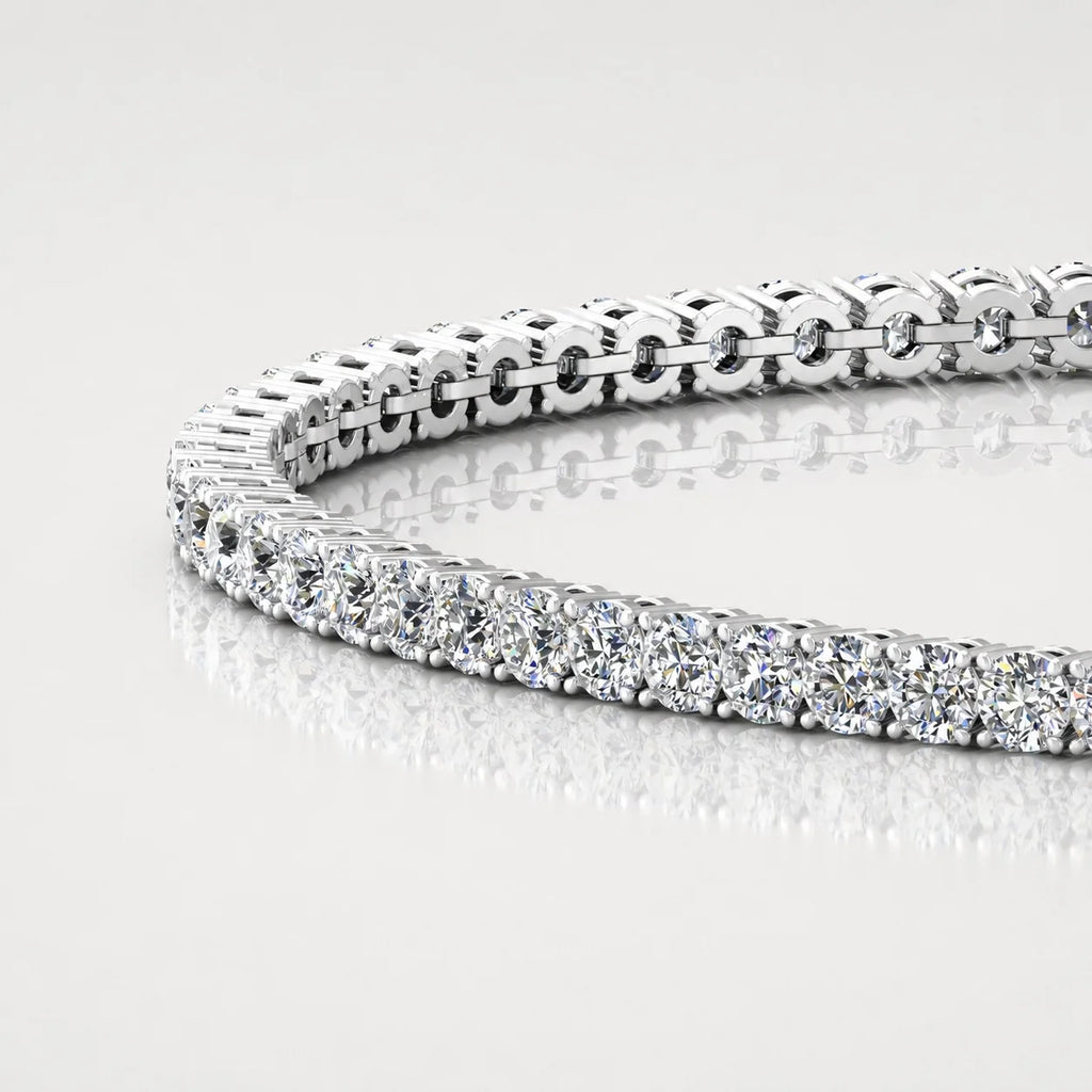 2.00Ct Round Dimaonds 100% Natural Claw Set Tennis Bracelet 9k White Gold