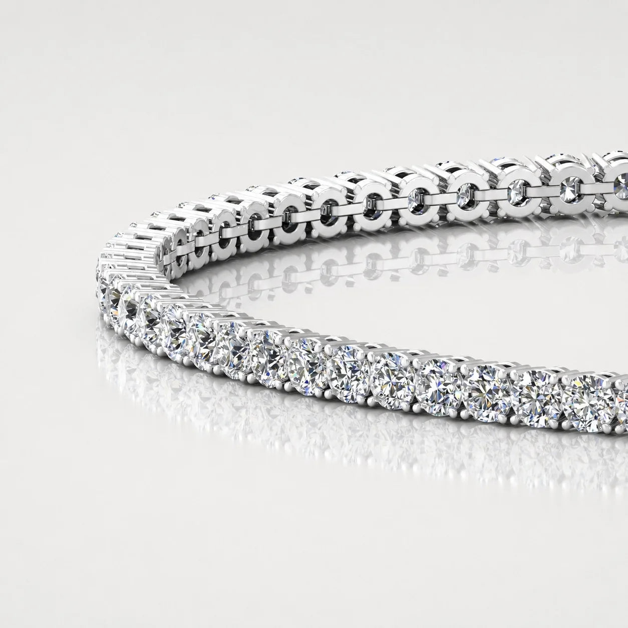 2.00Ct Round Dimaonds 100% Natural Claw Set Tennis Bracelet 9k White Gold