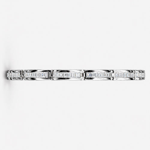 4.00ct Baguette Diamond Tennis Bracelet - 9k White Gold