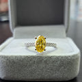 Great Offer..!  Fancy Vivid Yellow 2.50CT Oval Diamond Hidden Halo Engagement Ring White Gold