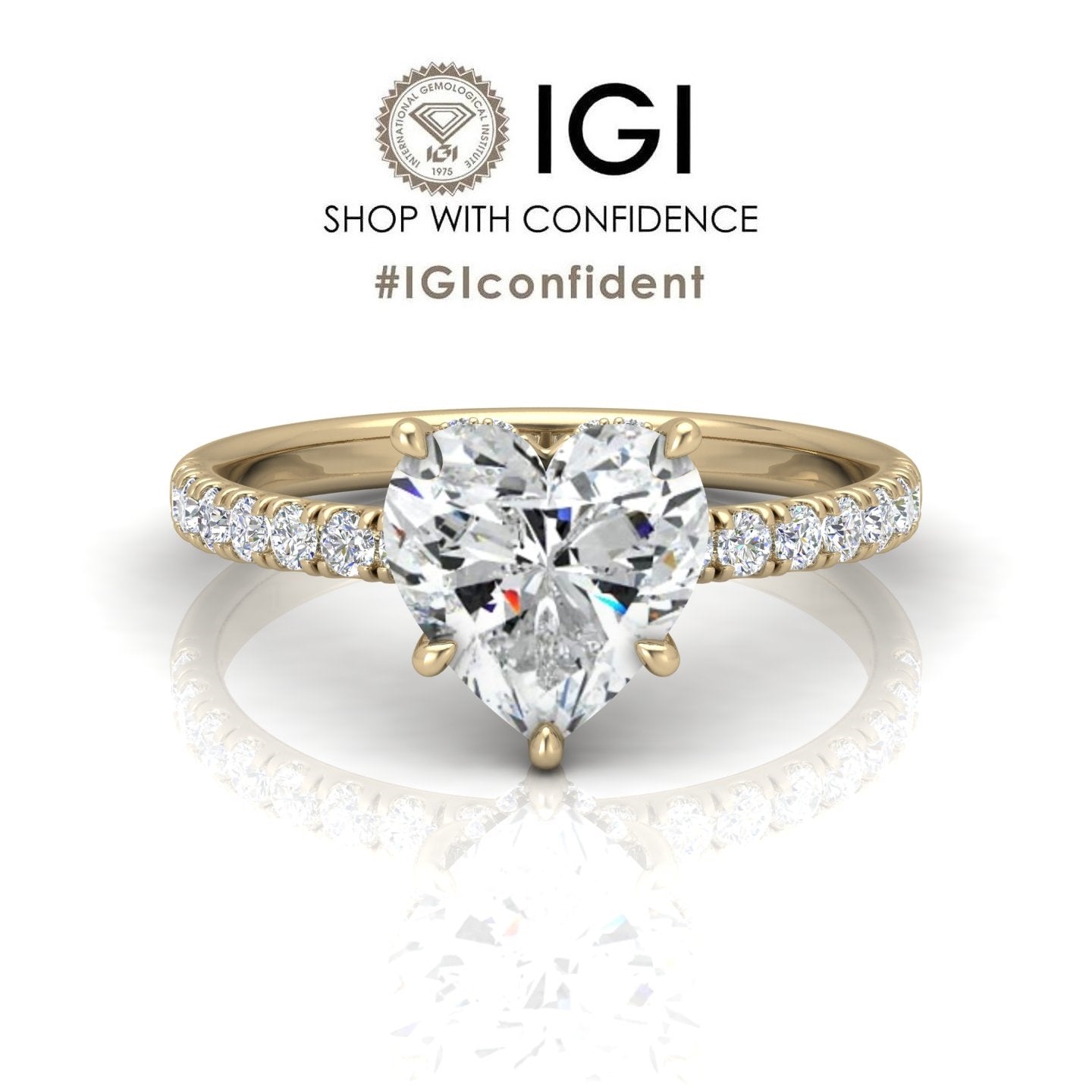 VVS 5.00Ct Heart Diamond Hidden Halo Pave Set Engagement Ring