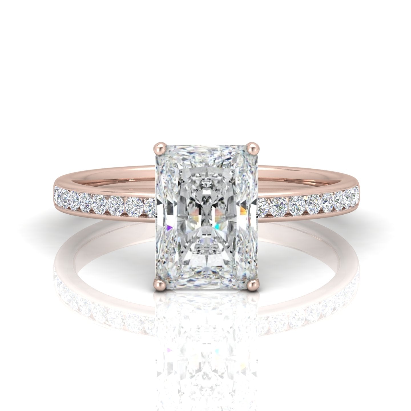 Channel Set Radiant Diamond Engagement Ring