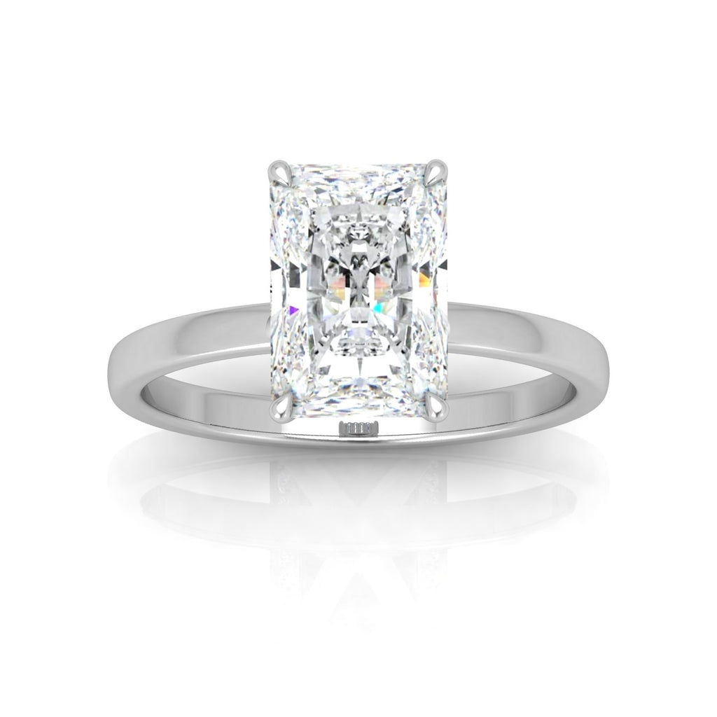 Classic Solitaire Hidden Halo Engagement Ring
