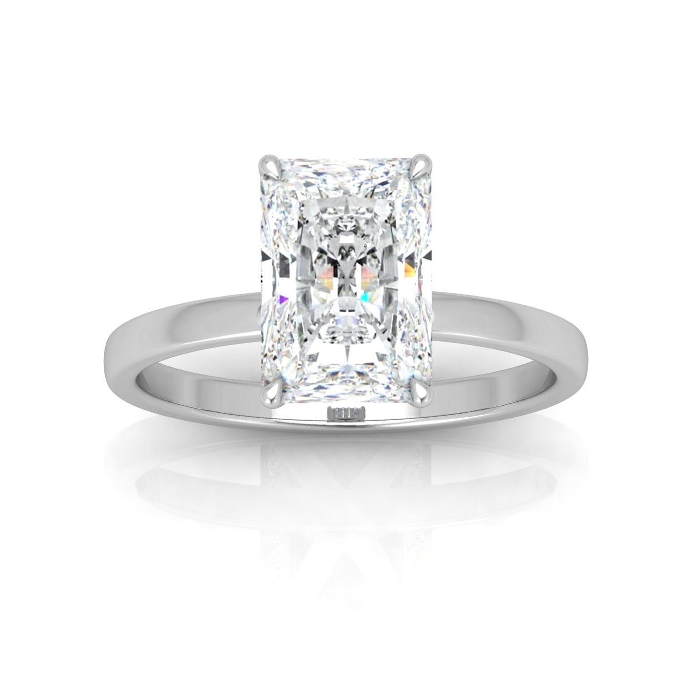 Classic Solitaire Hidden Halo Engagement Ring