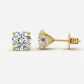 Lab Grown Round Diamond Earring in 9K Yellow Gold