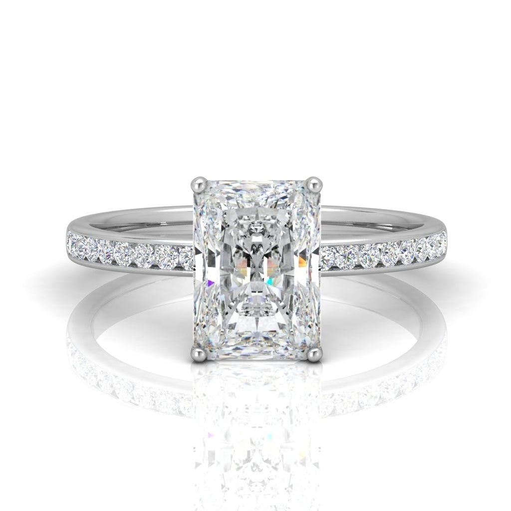 Channel Set Radiant Diamond Engagement Ring
