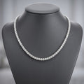 22Ct Round Lab Diamond Tennis Necklace in 9K Gold - D/VVS