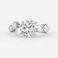 Round Diamond Engagement Ring Platinum Labgrown 3.00 Ct Solitaire with side Diamond
