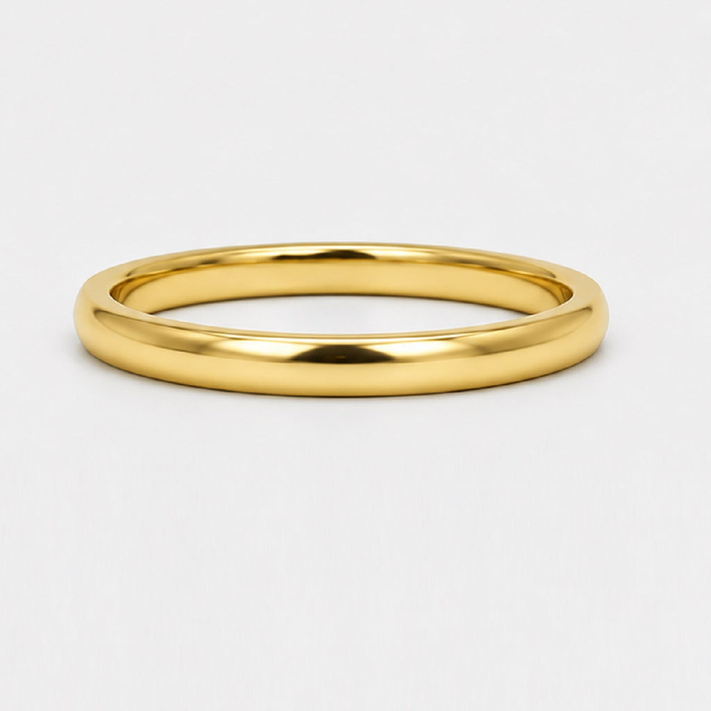 Classic D Shape 2.5mm Plain Women's Wedding Band