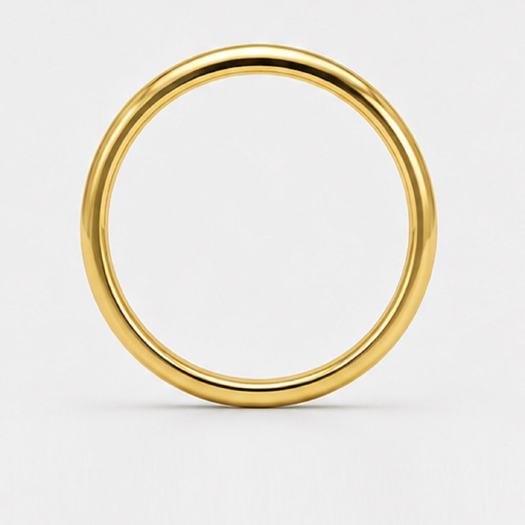 Classic D Shape 2.5mm Plain Women's Wedding Band
