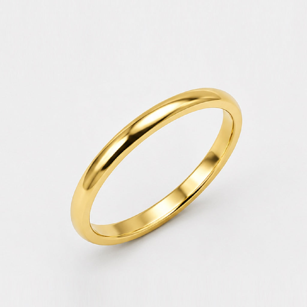 Classic D Shape 2.5mm Plain Women's Wedding Band