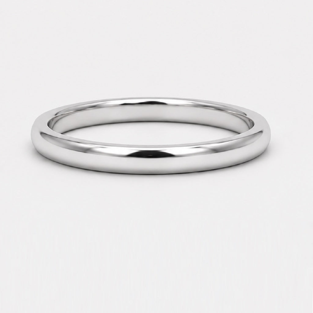 Classic D Shape 2.5mm Plain Women's Wedding Band