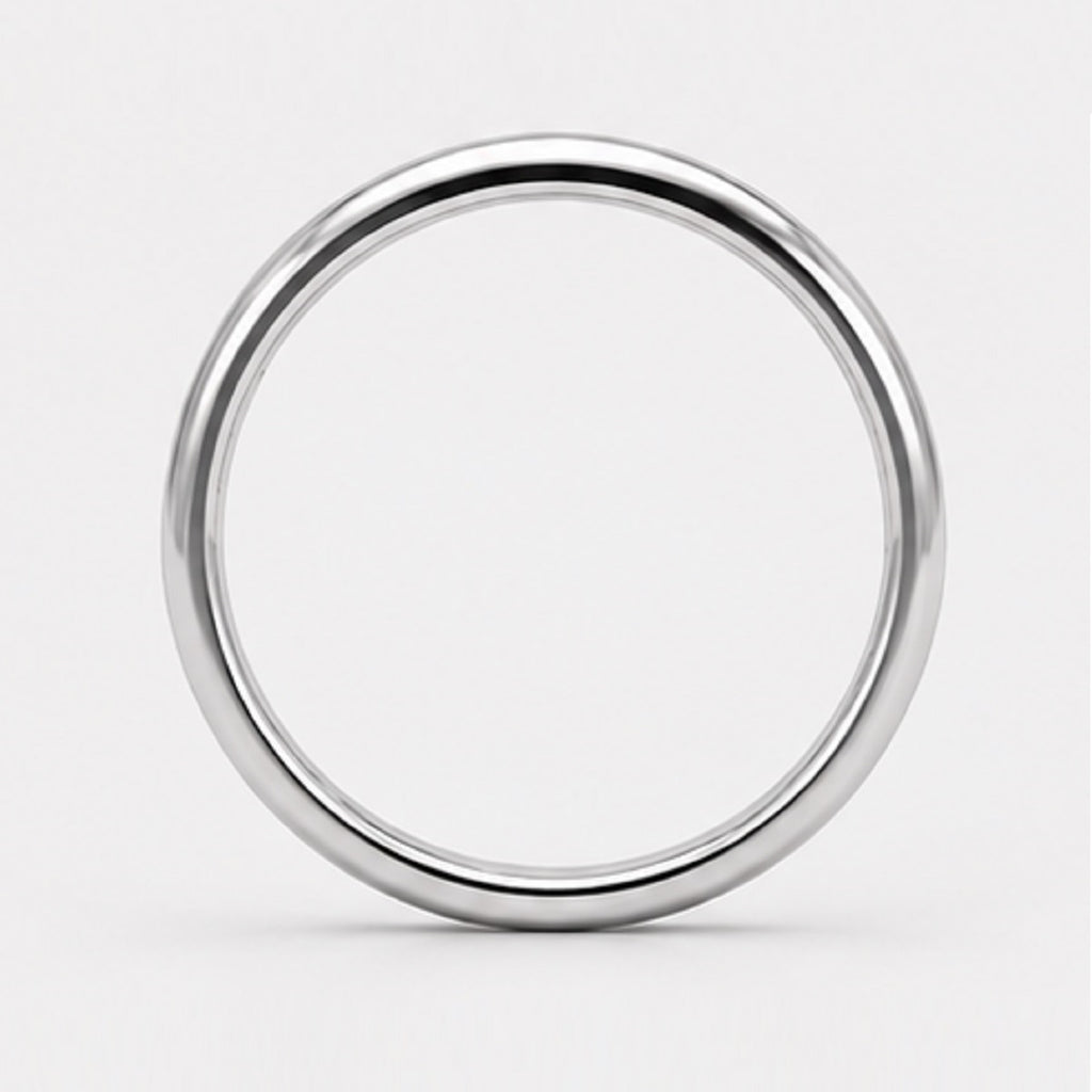 Classic D Shape 2.5mm Plain Women's Wedding Band