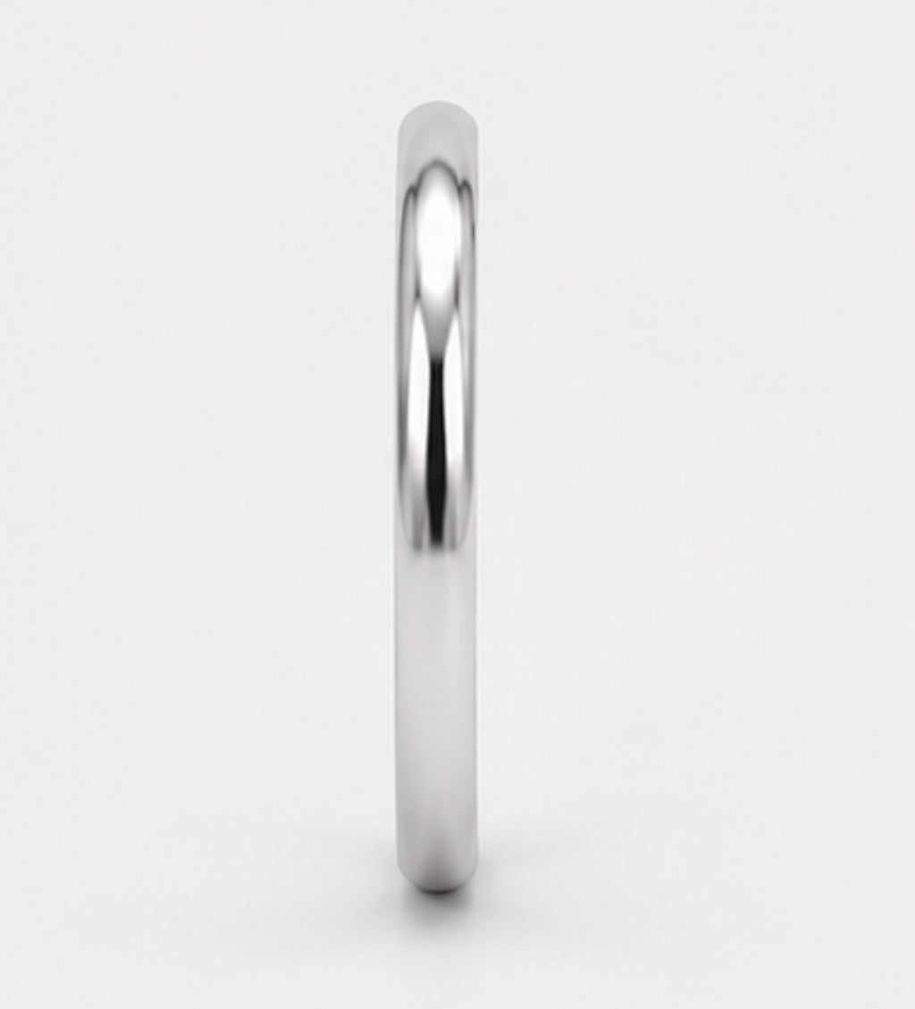 Classic D Shape 2.5mm Plain Women's Wedding Band