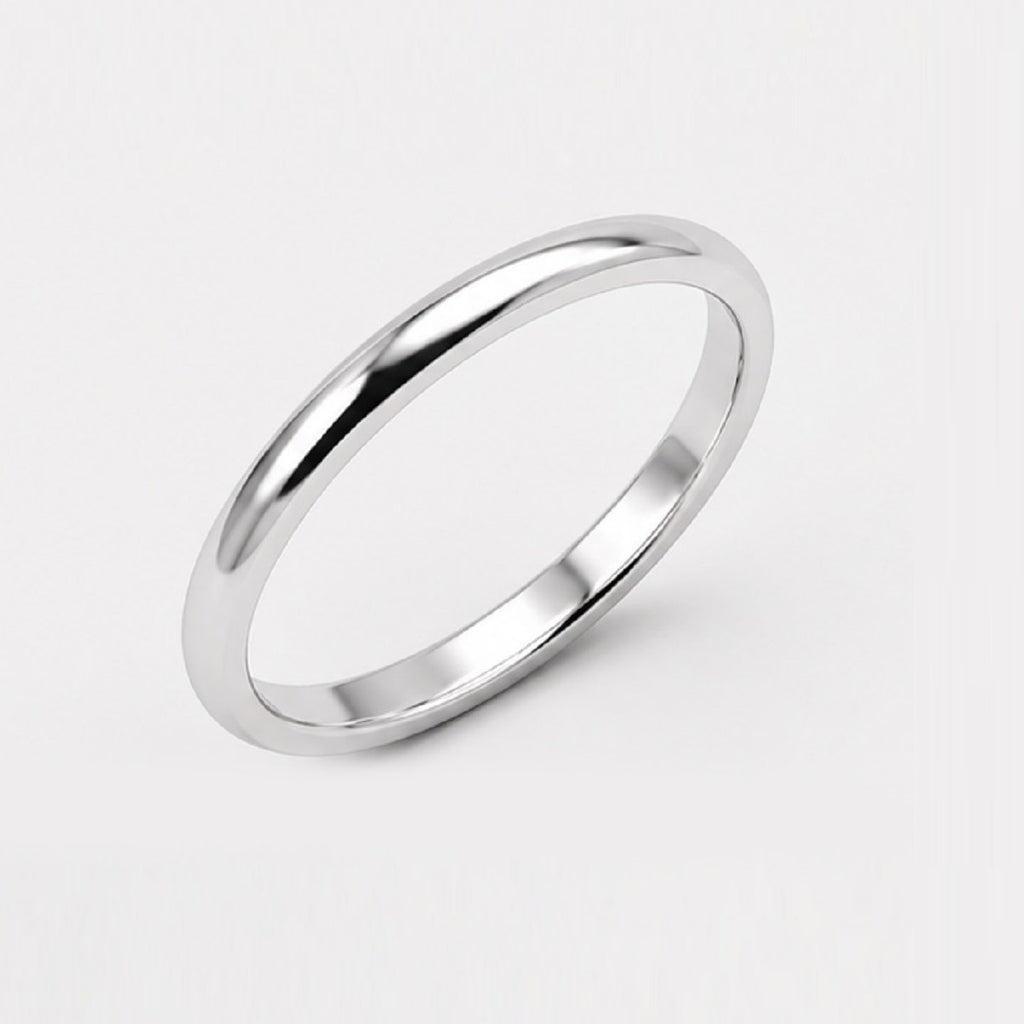 Classic D Shape 2.5mm Plain Women's Wedding Band