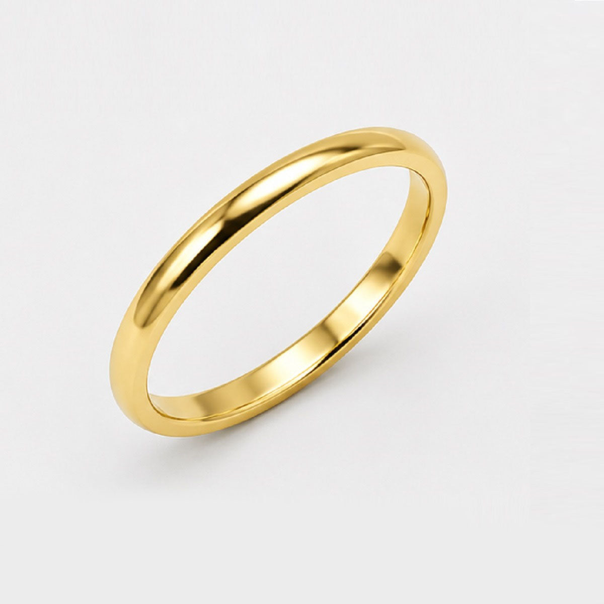 Classic D Shape 2.5mm Plain Women's Wedding Band