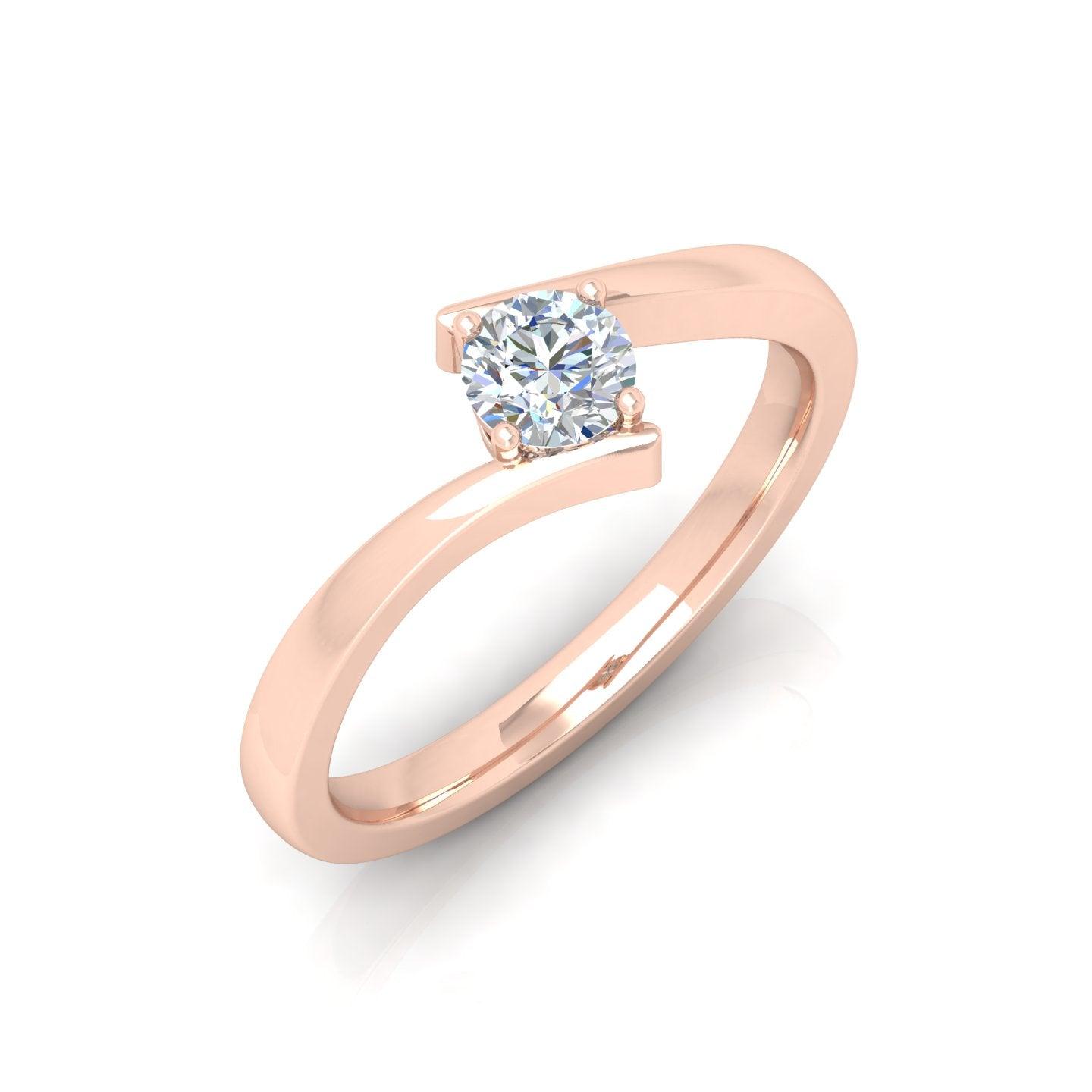 D/VVS 0.25 Carat Round Diamond Solitaire Engagement Ring - amadadiamonds