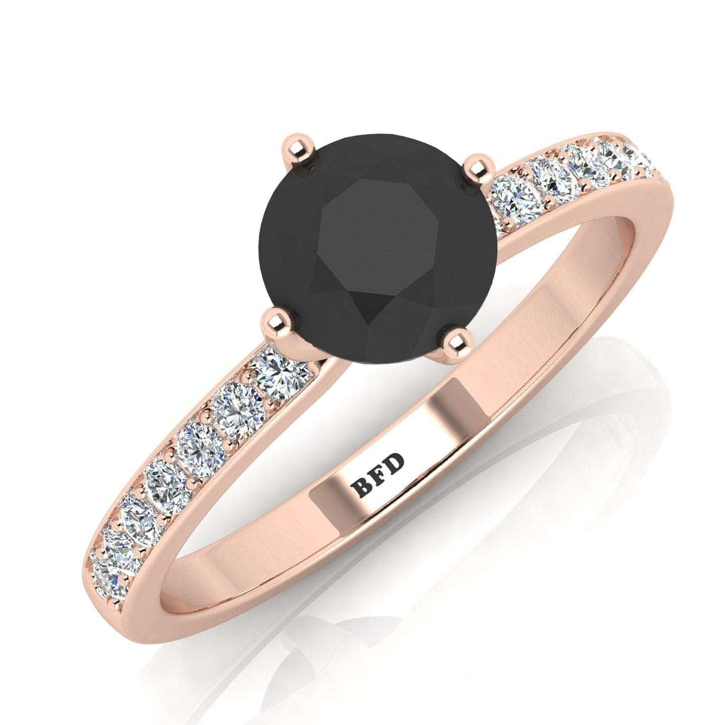 AAA Black & White Diamond Solitaire engagement Ring - 1.20 Carat