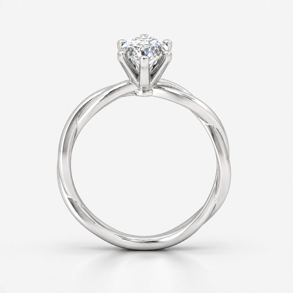 Twisted Solitaire Engagement Ring Marquise Diamond 2.00Ct IGI Certified in Gold & Platinum