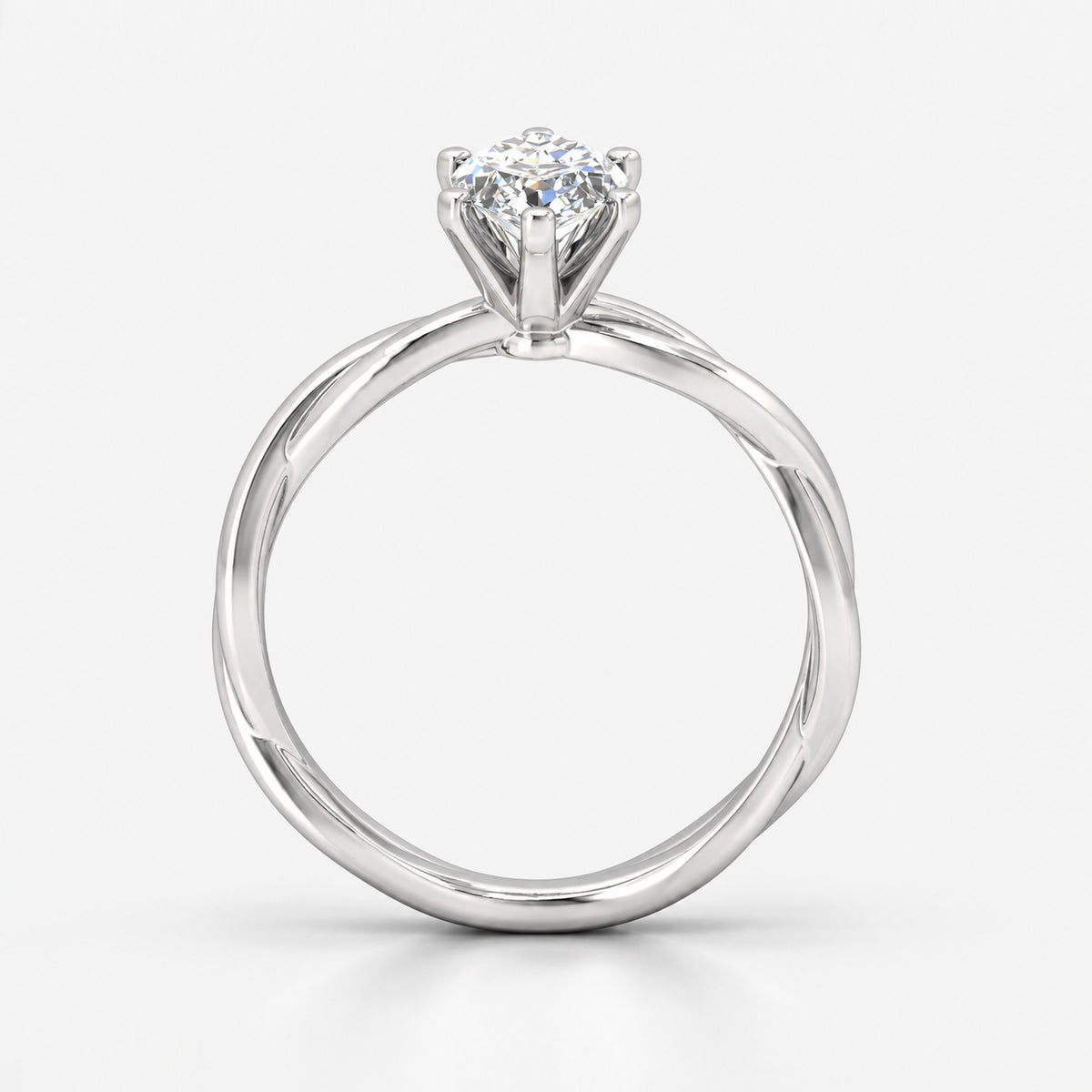 Twisted Solitaire Engagement Ring Marquise Diamond 2.00Ct IGI Certified in Gold & Platinum