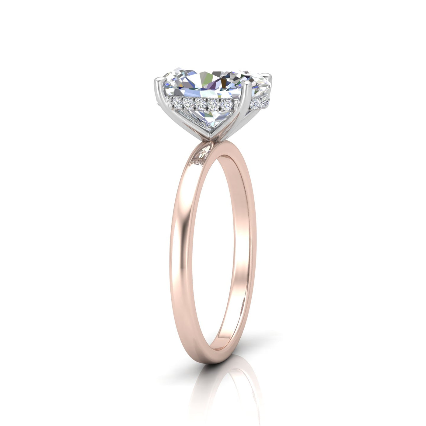 Classic Solitaire Hidden Halo Engagement Ring