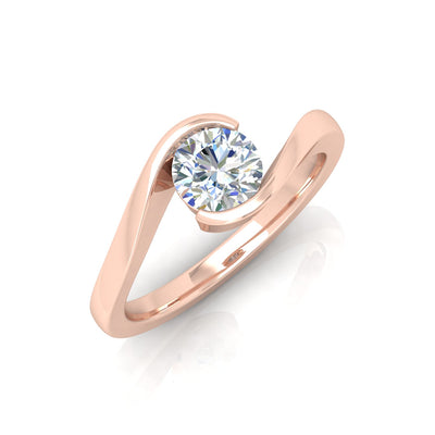 1.00 Carat D/VS Lab Round Diamond Solitaire Engagement Ring For Women