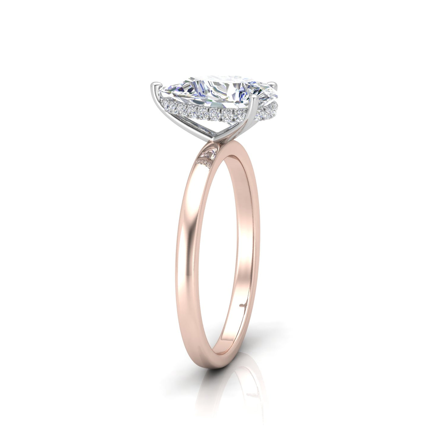 Classic Solitaire Hidden Halo Engagement Ring