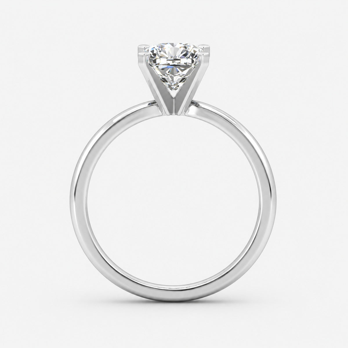 IGI Certified Classic Cushion Diamond Solitaire Engagement Ring in Gold & Platinum