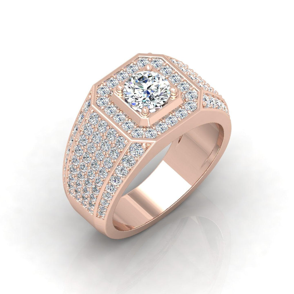 Certified F/VS 2.00Ct Round Diamond Mens Solitaire Ring