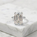 IGI Certified 11.00CT Emerald Cut Lab Grown Diamond Engagement Ring