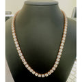 Top Quality D/VS 87Ct Lab Grown Round Diamond Tennis Necklace in Rose Gold - 58Grams