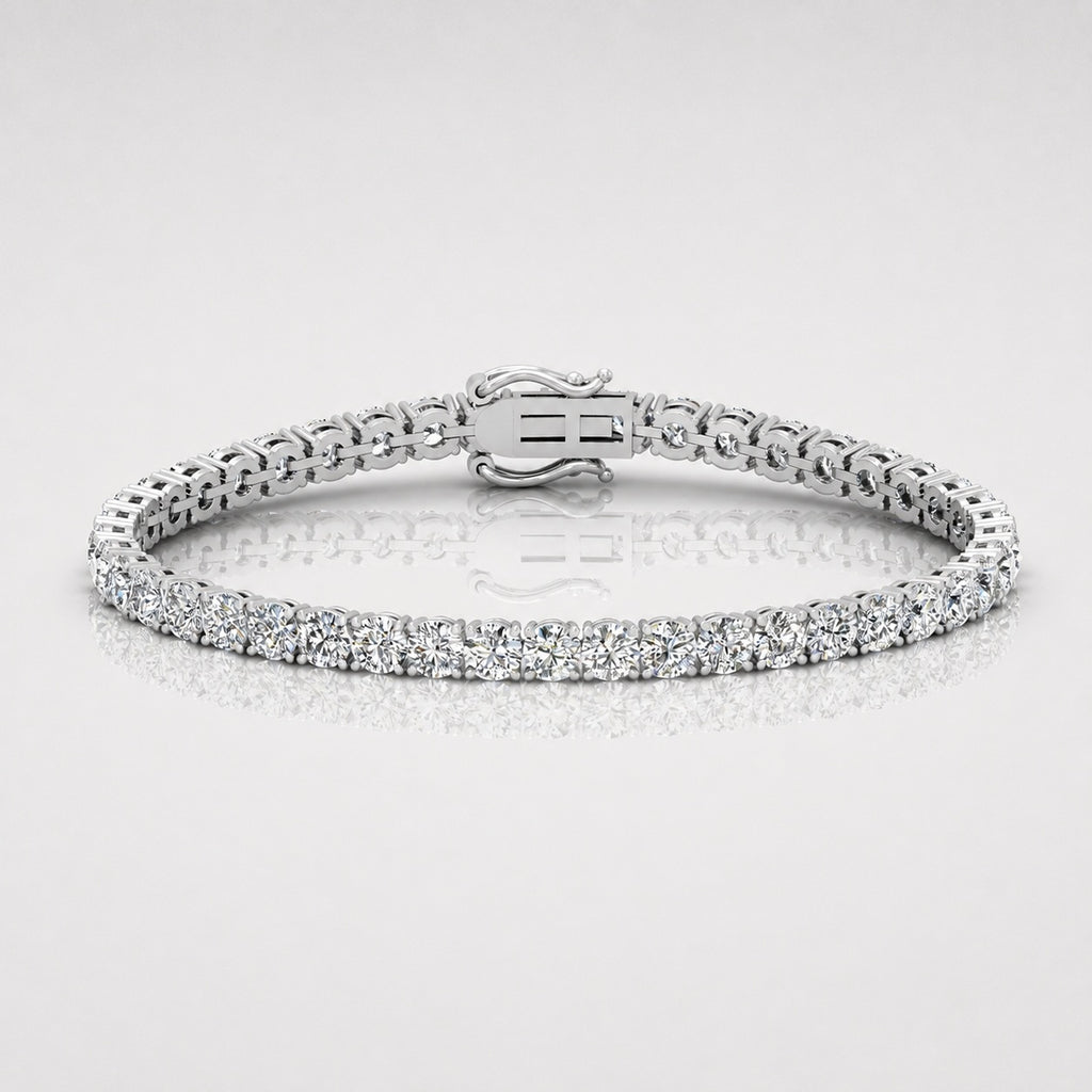 100% Natural 11.00 Carat Round Diamond D-E/VS Tennis Bracelet 950 Platinum
