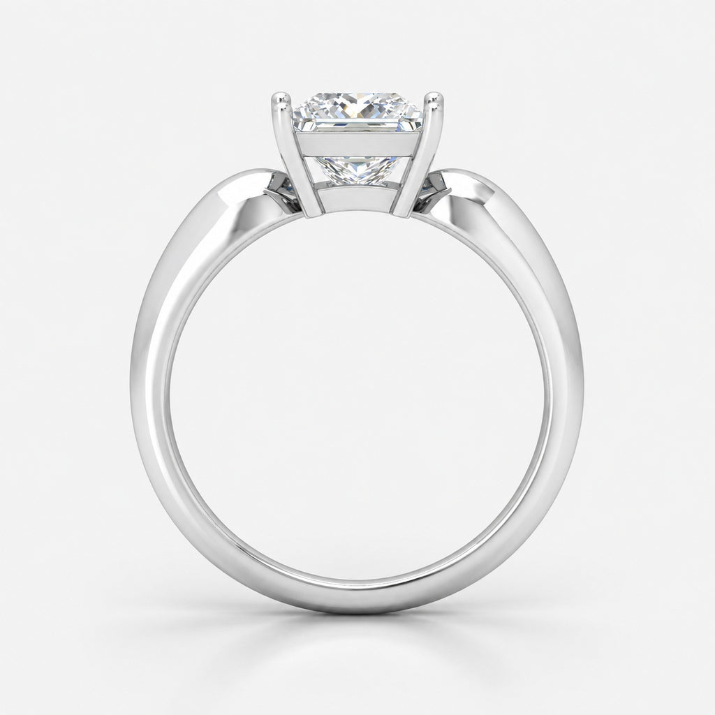 2.00Ct Solitaire Engagement Women's Ring Princess Diamond IGI Certified in Gold & Platinum