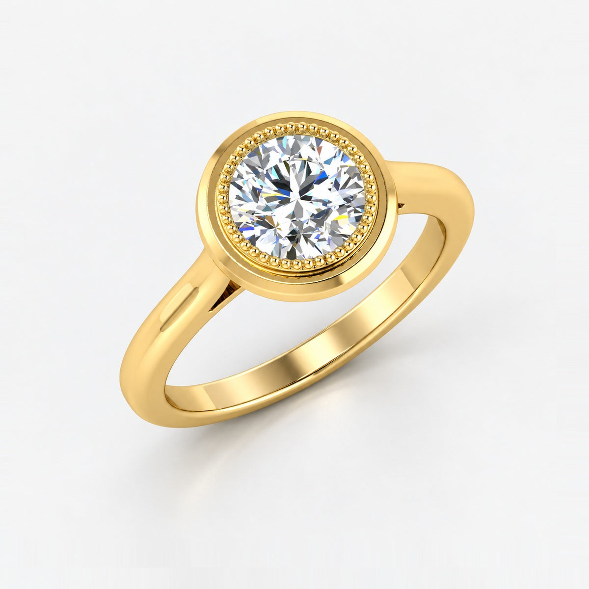 IGI Certified 2.00Ct Classic Milgrain Set Solitaire Engagement Ring in Gold & Platinum