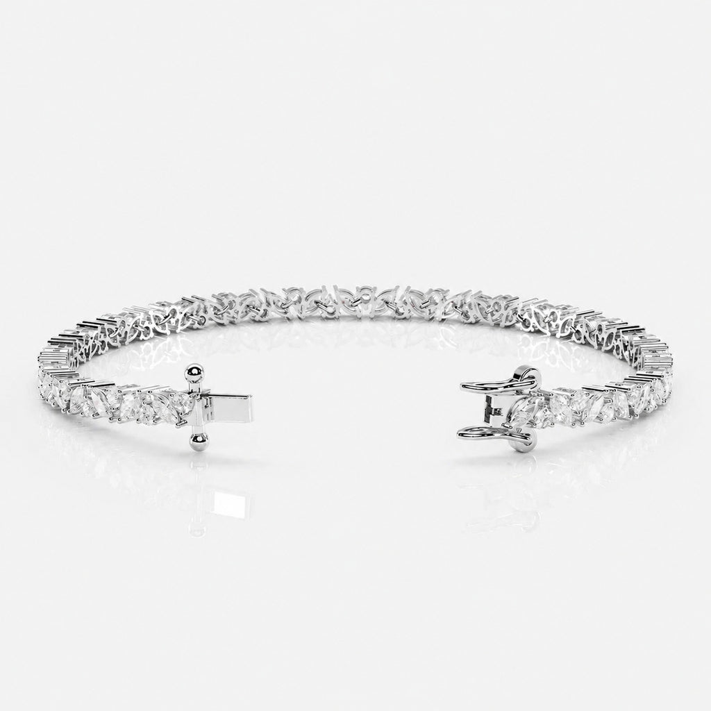 Classic Round and Marquise Diamond Tennis Bracelet 9K 'Gold 10.00Ct