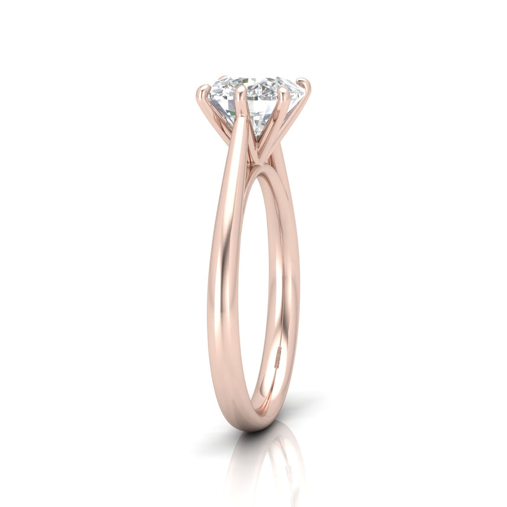 Cushion Diamond Cathedral Solitaire Ring
