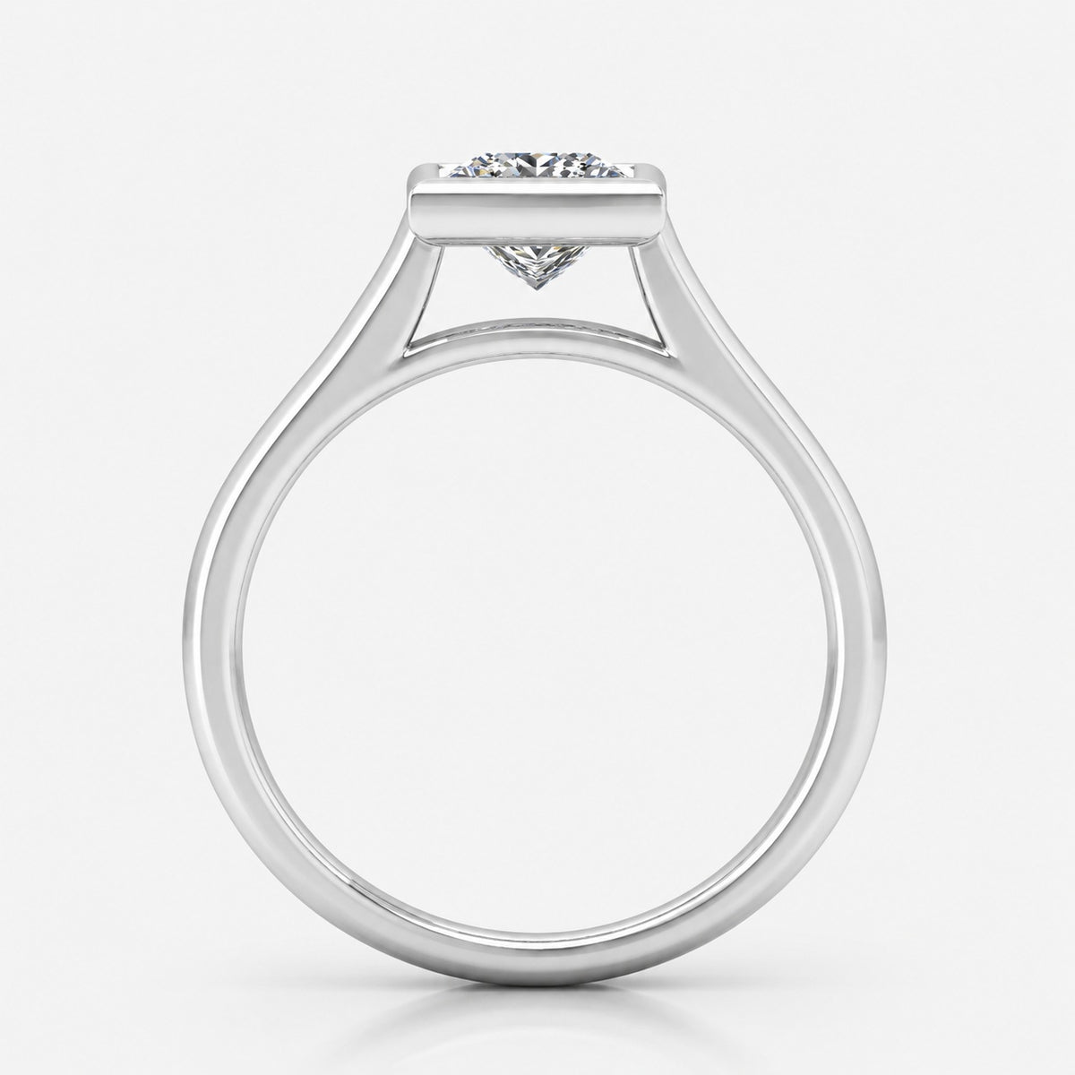 2.00Ct Solitaire Bezel Set Engagement Women's Ring Princess Diamond IGI Certified in Gold & Platinum