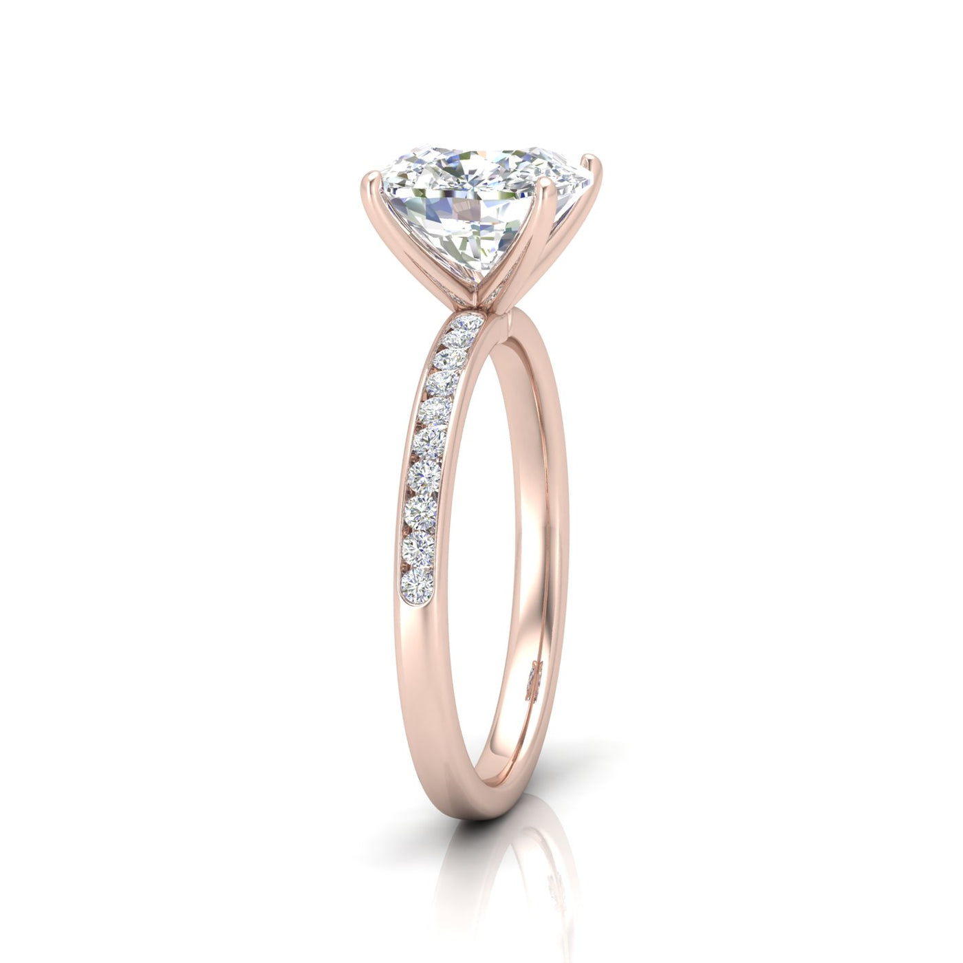 Channel Set Cushion Diamond Engagement Ring